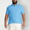 Izod Advantage Performance Big And Tall Mens Classic Fit Short Sleeve Polo Shirt In Blue