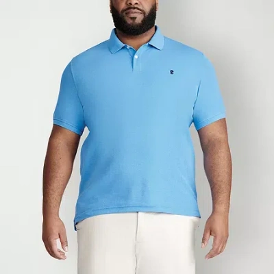 Izod Advantage Performance Big And Tall Mens Classic Fit Short Sleeve Polo Shirt In Blue