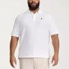 Izod Advantage Performance Big And Tall Mens Classic Fit Short Sleeve Polo Shirt In White