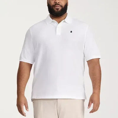 Izod Advantage Performance Big And Tall Mens Classic Fit Short Sleeve Polo Shirt In White