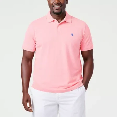 Izod Advantage Performance Big And Tall Mens Short Sleeve Polo Shirt In Pink