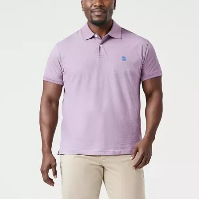Izod Advantage Performance Big And Tall Mens Short Sleeve Polo Shirt In Purple