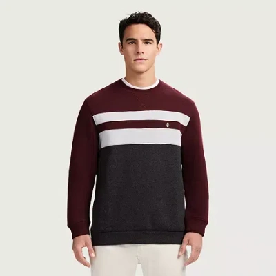 Izod Advantage Performance Colorblock Mens Crew Neck Long Sleeve Sweatshirt In Multi