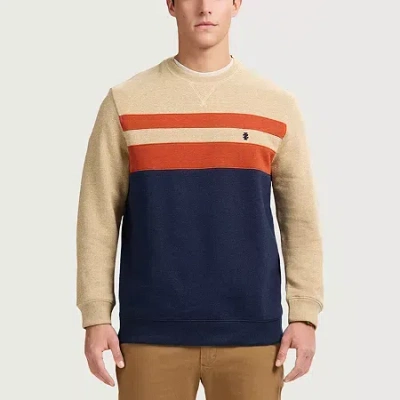Izod Advantage Performance Colorblock Mens Crew Neck Long Sleeve Sweatshirt In Multi