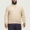 Izod Advantage Performance Fleece Mens Mock Neck Long Sleeve Big And Tall Quarter-zip Pullover In Nude