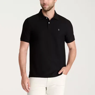 Izod Advantage Performance Mens Classic Fit Short Sleeve Polo Shirt In Black