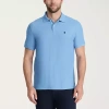 Izod Advantage Performance Mens Classic Fit Short Sleeve Polo Shirt In Blue
