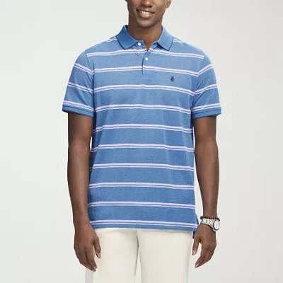 Izod Advantage Performance Mens Classic Fit Short Sleeve Polo Shirt In Blue