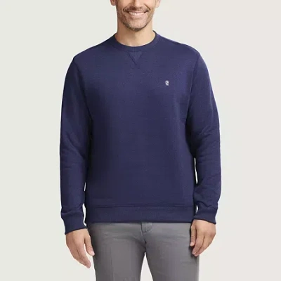 Izod Advantage Performance Mens Crew Neck Long Sleeve Sweatshirt In Blue