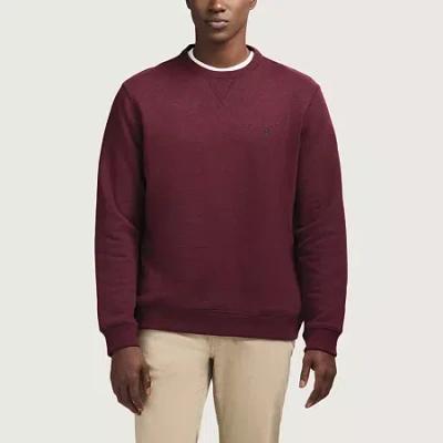 Izod Advantage Performance Mens Crew Neck Long Sleeve Sweatshirt In Burgundy