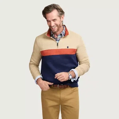 Izod Advantage Performance Mens Long Sleeve Quarter-zip Pullover In Multi