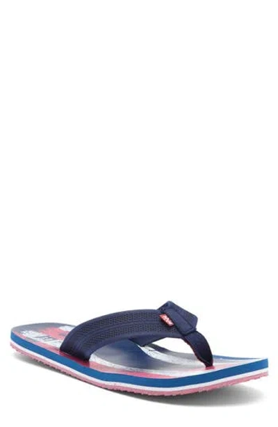 Izod Americana Print Flip Flop In Red White Blue