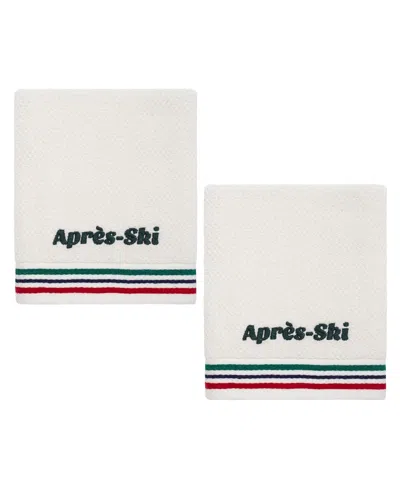 Izod Apres Ski Cotton 2-pack Hand Towel Set, 16" X 28" In White