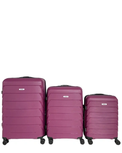 Izod Ashley Expandable 3pc Suitcase Set In Pink