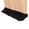 Izod Athletic Mens 12 Pair Quarter Ankle Socks In Black