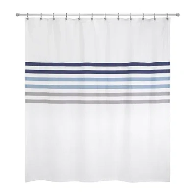Izod Augusta Stripe Shower Curtain In White