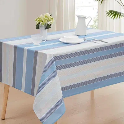 Izod Breakers Stripe Tablecloth In Blue