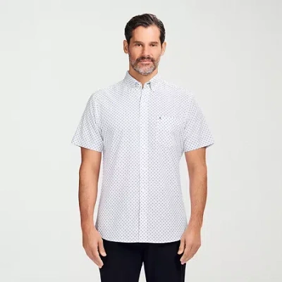 Izod Breeze Mens Short Sleeve Athletic Fit Button-down Shirt In White