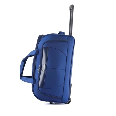 Izod Carol 30" Lightweight Soft Shell Rolling Duffel Bag With Telescopic Handle In Blue