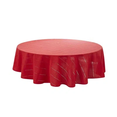 Izod Chadwick Linen 70" Round Tablecloth In Red