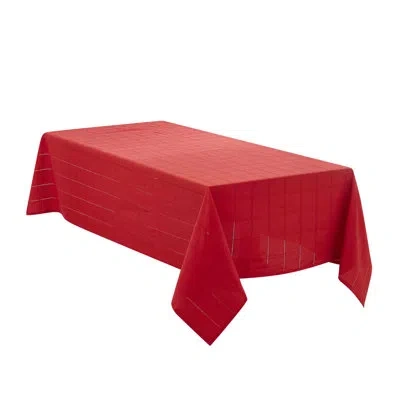 Izod Chadwick Linen Lurex Tablecloth In Red