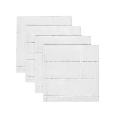 Izod Chadwick Lurex 4-pack Napkin Set In White