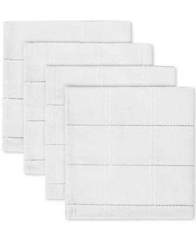 Izod Chadwick Lurex Napkins, Set Of 4 In White Silver