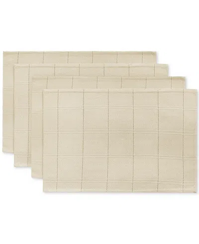 Izod Chadwick Lurex Placemats, Set Of 4 In Linen Gold