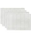 Izod Chadwick Lurex Placemats, Set Of 4 In White Silver