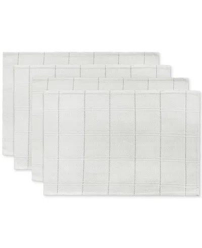 Izod Chadwick Lurex Placemats, Set Of 4 In White Silver