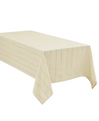 Izod Chadwick Lurex Tablecloth, 52" X 70" In Linen Gold