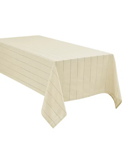 Izod Chadwick Lurex Tablecloth, 60" X 102" In Linen Gold