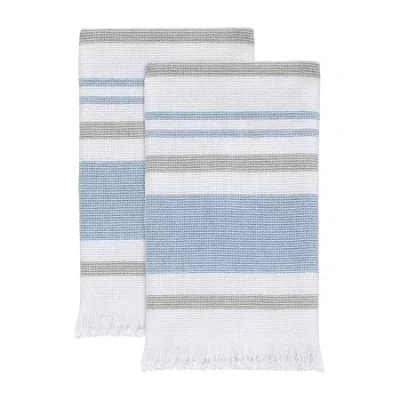 Izod Clubhouse Stripe 2-pc. Fingertip Towel In Blue