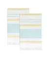 Izod Clubhouse Stripe 2-pc. Fingertip Towel Set, 11" X 18" In Aqua