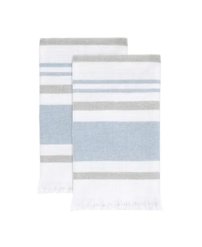 Izod Clubhouse Stripe 2-pc. Fingertip Towel Set, 11" X 18" In Blue