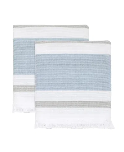 Izod Clubhouse Stripe 2-pc. Hand Towel, 16" X 28" In Blue
