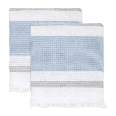 Izod Clubhouse Stripe 2-pc. Hand Towel In Blue
