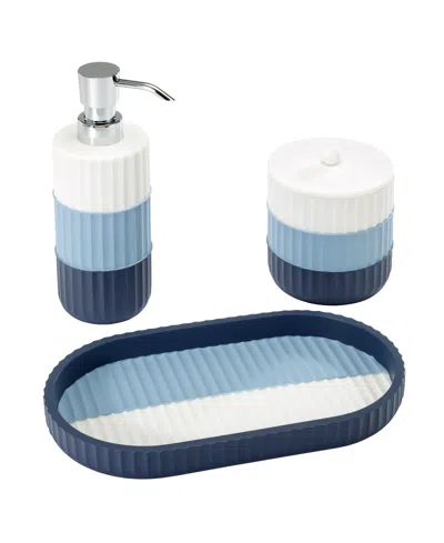 Izod Clubhouse Stripe 3-pc. Bath Vanity Set In Blue