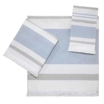 Izod Clubhouse Stripe 3 - Piece Towel Set Guest Room Case Pack In Blue