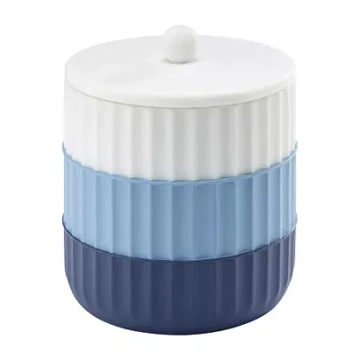 Izod Clubhouse Stripe Hand Painted Bathroom Canister In Blue