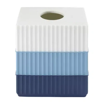 Izod Clubhouse Stripe Tissue Box Cover In Blue