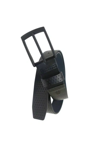 Izod Comfort Stretch Perforated Leather Golf Belt In Black
