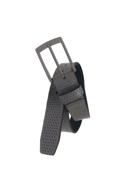Izod Comfort Stretch Perforated Leather Golf Belt In Gray