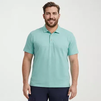 Izod Dockside Slub Big And Tall Mens Classic Fit Short Sleeve Polo Shirt In Blue