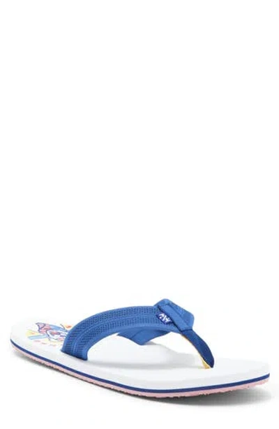 Izod Dog Americana Flip Flop In White Navy