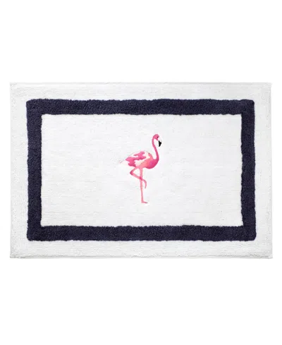 Izod Flamingo Bath Rug, 20" X 30" In White