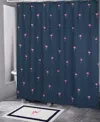 Izod Flamingo Shower Curtain, 72" X 72" In Navy