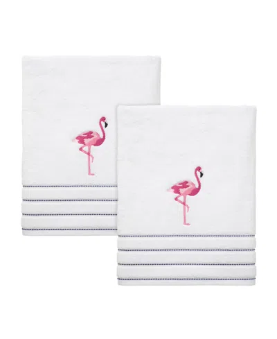 Izod Flamingo Ticking Stripe 2-pc. Bath Towel Set, 27" X 54" In White