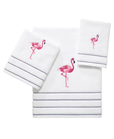 Izod Flamingo Ticking Stripe 3-pc. Towel Set In White