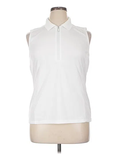 Pre-owned Izod Golf Sleeveless Blouse In White